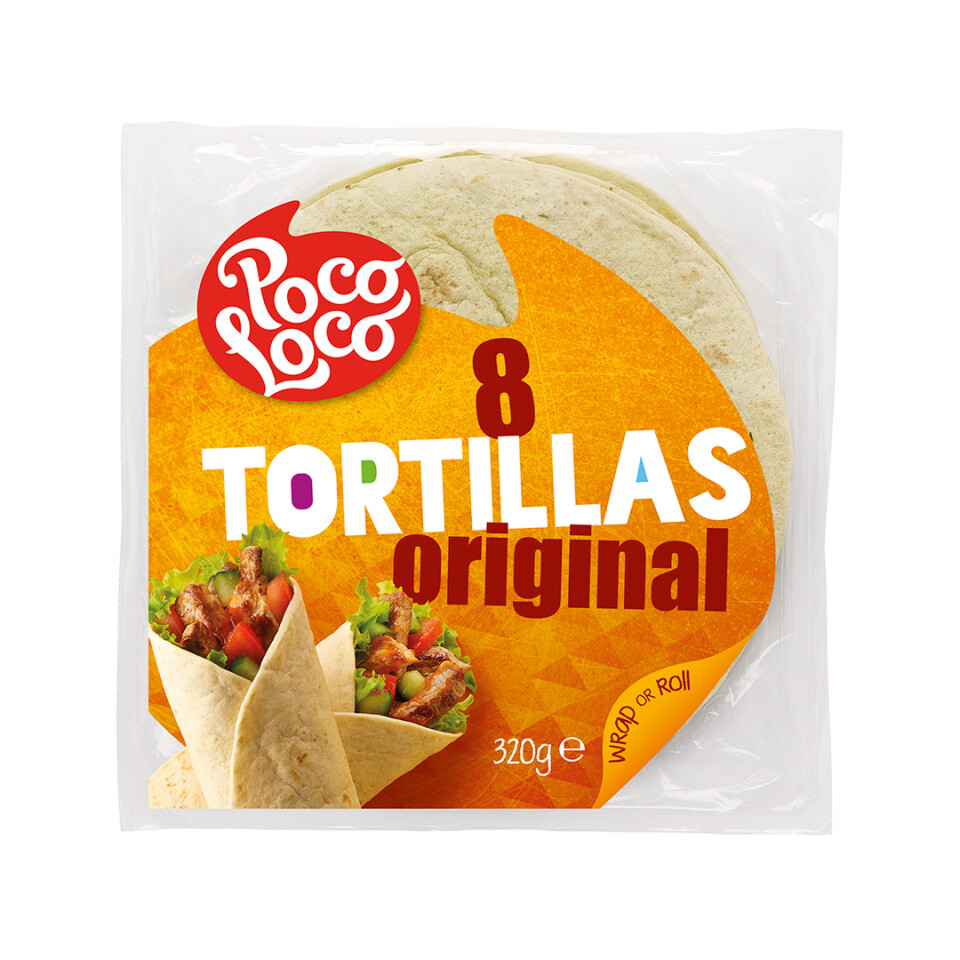 Image 320g Plain Flour Tortilla Wrap 8x20cm